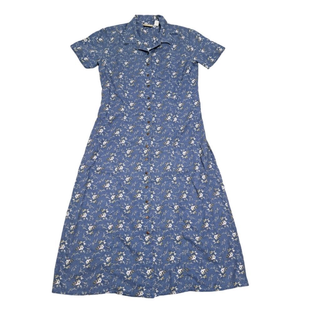 Liz Claiborne Blue Floral Midi Dress